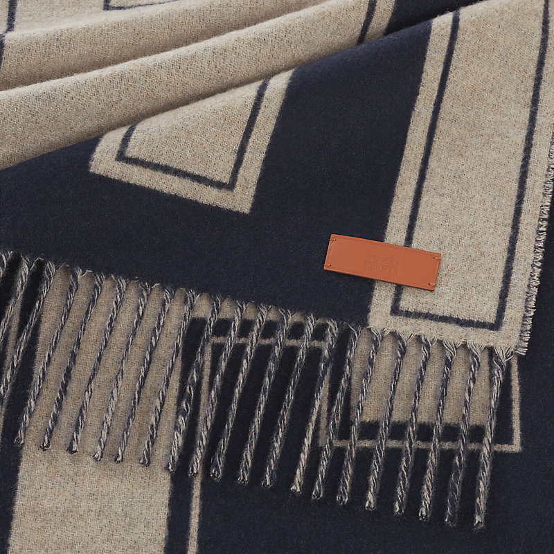 Cachecol Casaque Clefs de H - Cinza | Hermès Brasil